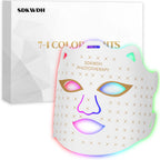 SDKWDH Red Light Therapy Mask for Face Led Face Mask Light Therapy At Home 7 Colors LED Face Mask Light Therapy White My Modern Mart