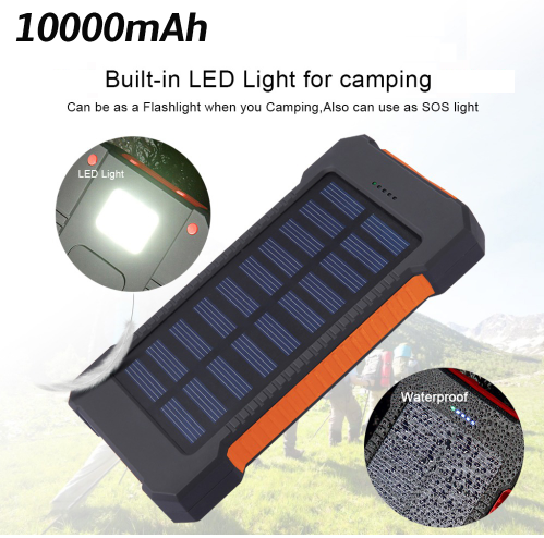 Waterproof Solar Charging 10000mAh Battery Backup My Modern Mart