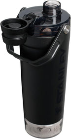 Insulated stainless steel protein shaker bottle