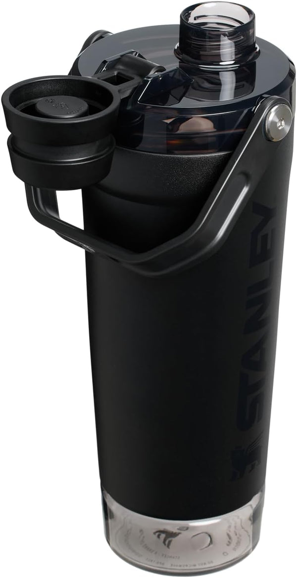 Insulated stainless steel protein shaker bottle
