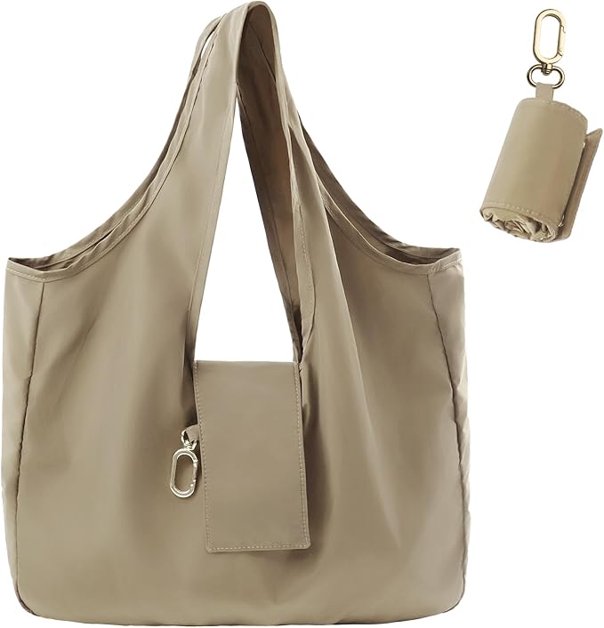 Foldable Keychain Tote Bag – Floral Compact Reusable Shopping Bag