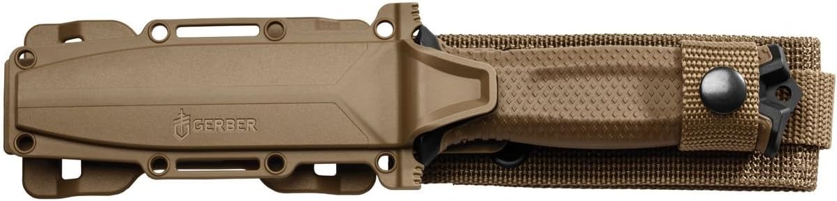 Gerber StrongArm Serrated Fixed Blade Knife | Full Tang Tactical Knife, Coyote Brown MY MODERN MART