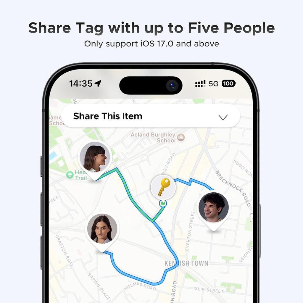 Bluetooth Tracker Tag 4-Pack – Works with Apple Find My, Key & Wallet Finder