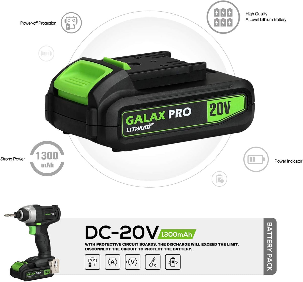 GALAX PRO 20V Cordless Impact Driver 1/4" Hex | Battery, Charger, LED & Bits Set MY MODERN MART