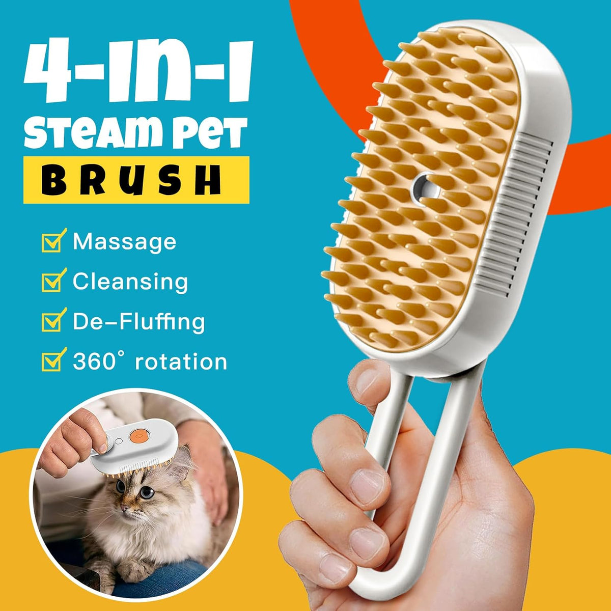 Steam Pet Grooming Brush – Rechargeable Deshedding Comb for Cats & Dogs MY MODERN MART