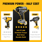 ReliaRoads Cordless Impact Wrench 1/2" for DeWalt 20V | Brushless 900 Ft-lbs, Tool Only MY MODERN MART