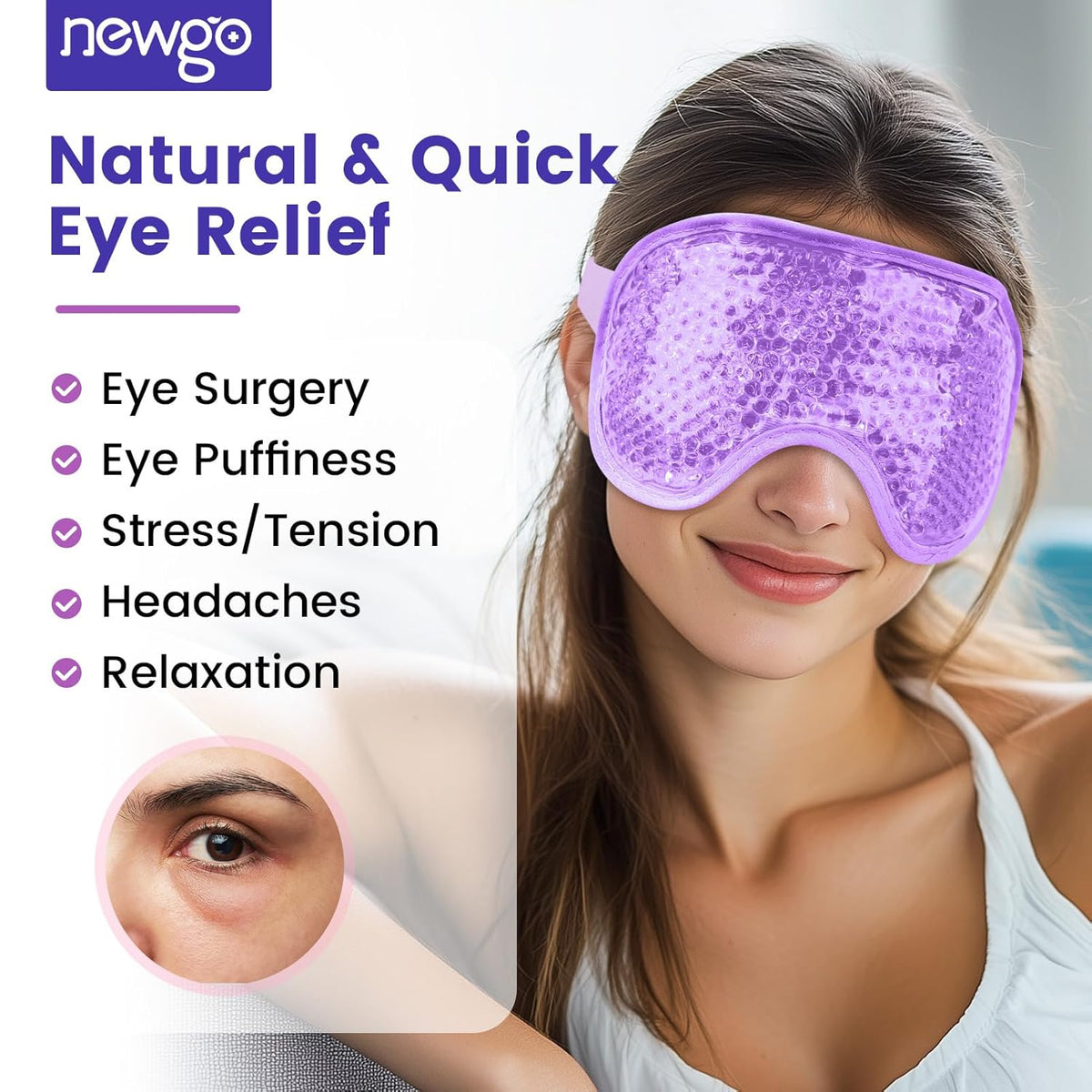 Gel Eye Mask for Puffy Eyes – Hot & Cold Reusable Cooling Eye Pad MY MODERN MART