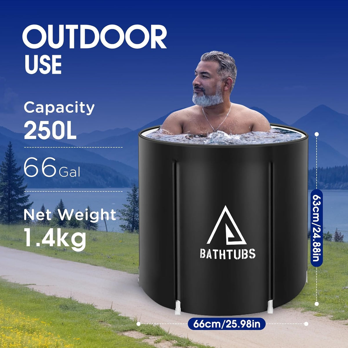Portable Foldable Bathtub for Adults | Freestanding Soaking Tub for Small Bathrooms MY MODERN MART