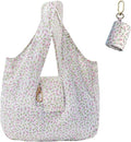 Foldable Keychain Tote Bag – Floral Compact Reusable Shopping Bag