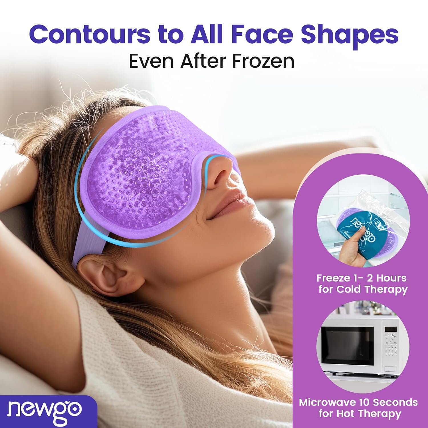 Gel Eye Mask for Puffy Eyes – Hot & Cold Reusable Cooling Eye Pad