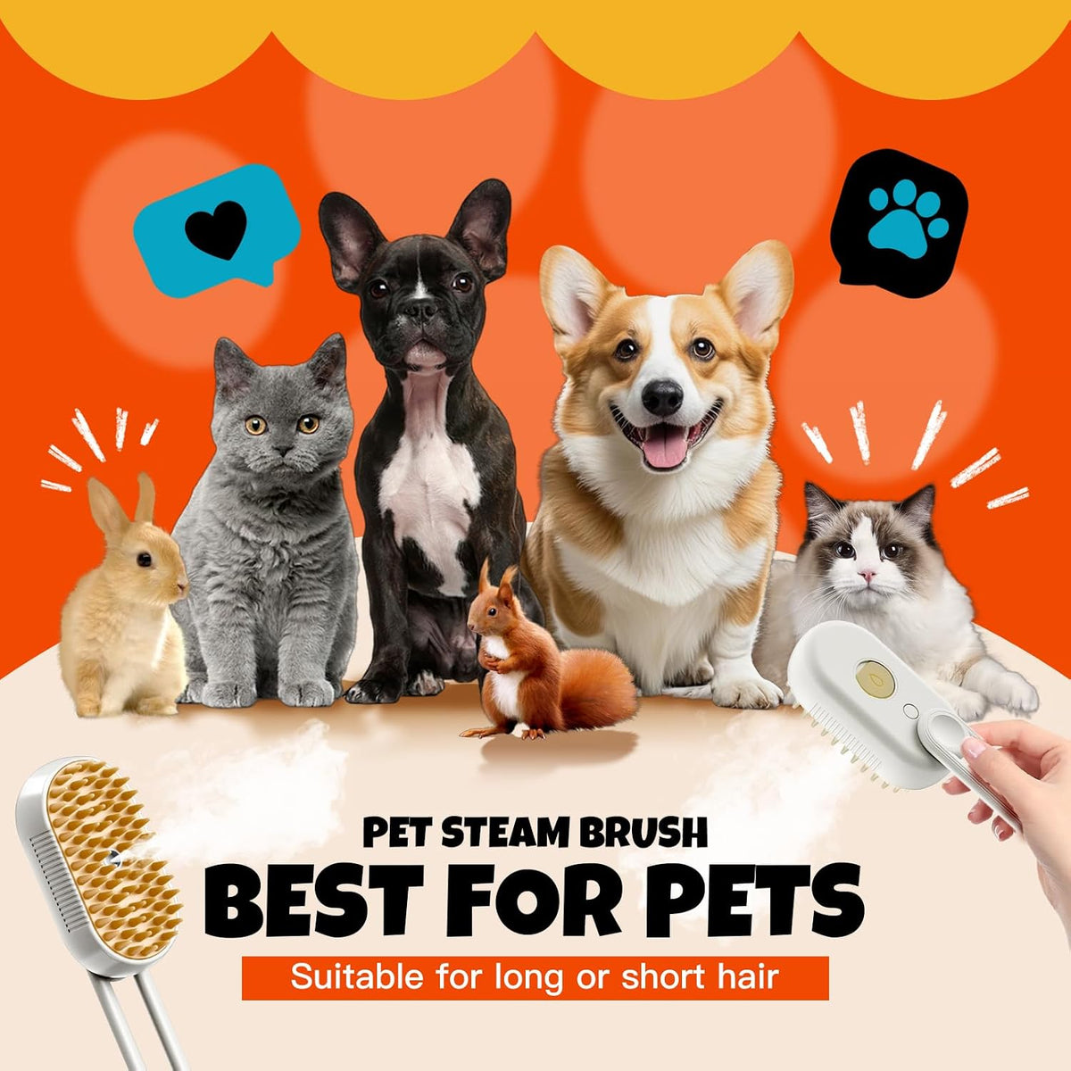 Steam Pet Grooming Brush – Rechargeable Deshedding Comb for Cats & Dogs MY MODERN MART