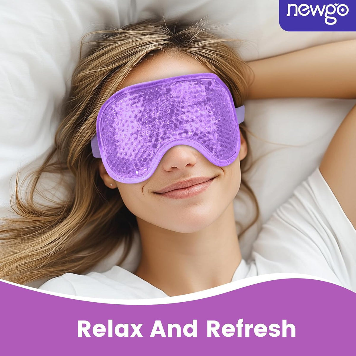 Gel eye mask for puffy eyes hot and cold therapy
