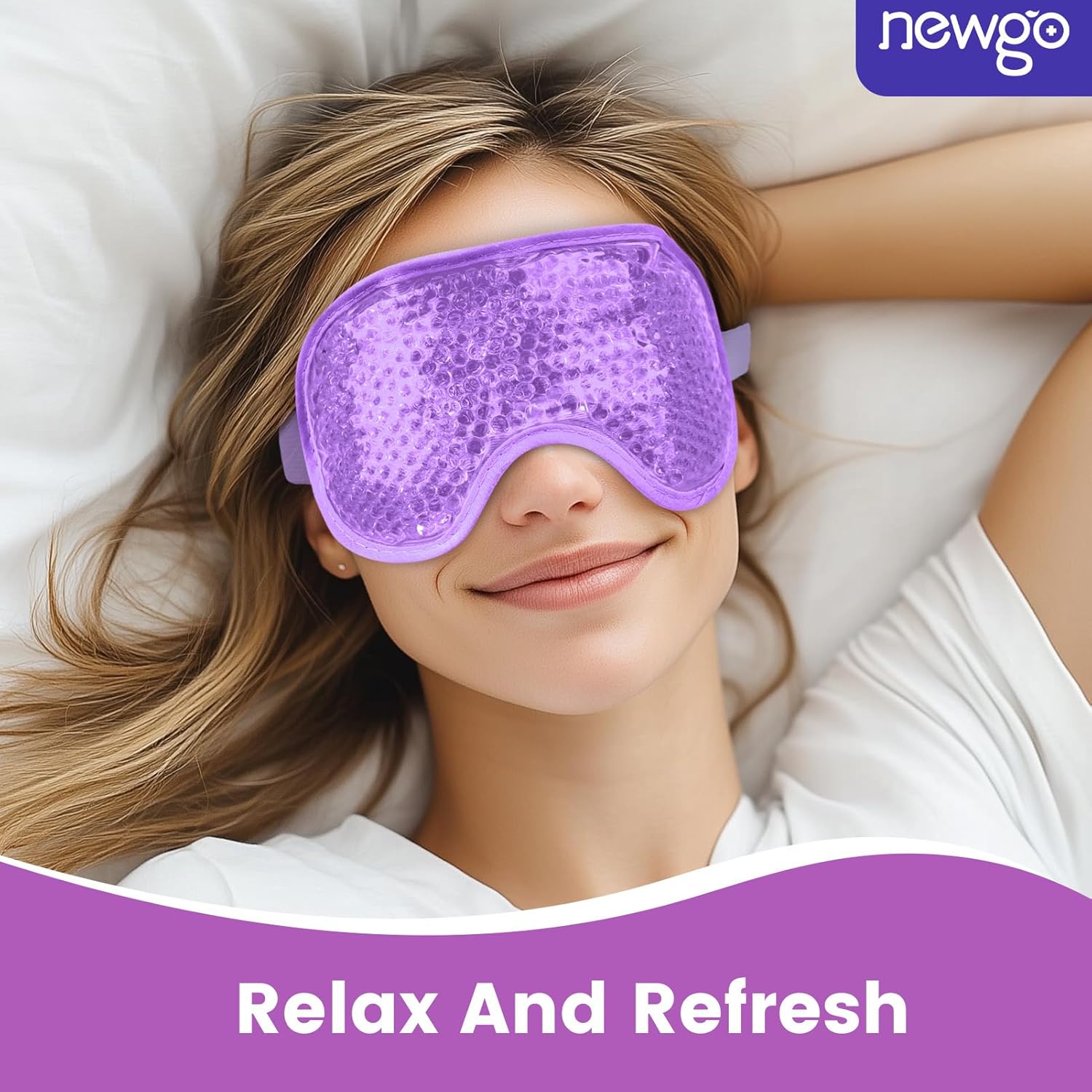 Gel eye mask for puffy eyes hot and cold therapy