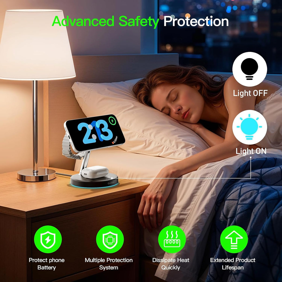 3 in 1 Wireless Charging Station | 15W Magnetic Charger with Night Light MY MODERN MART