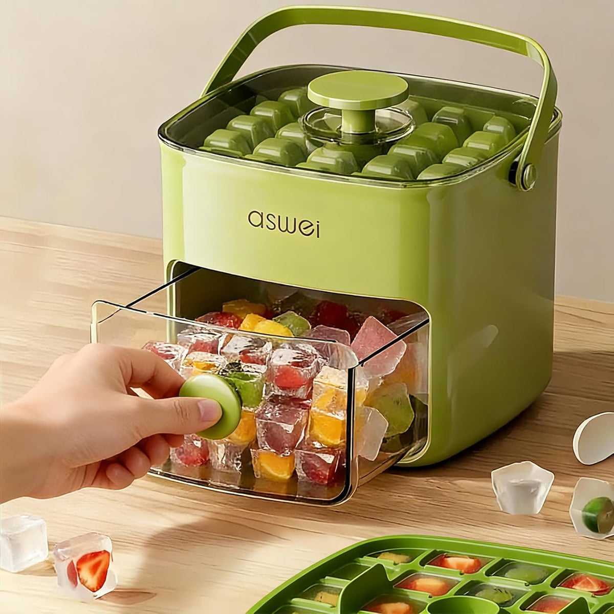 Ice Cube Tray with Lid and Storage Bin – 2-Pack Easy Release Ice Maker Set MY MODERN MART