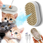 Steam pet grooming brush for cats and dogs