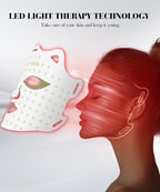 SDKWDH Red Light Therapy Mask for Face Led Face Mask Light Therapy At Home 7 Colors LED Face Mask Light Therapy White My Modern Mart