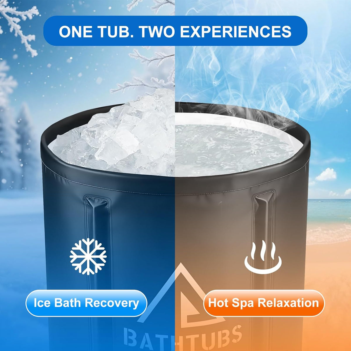Portable Foldable Bathtub for Adults | Freestanding Soaking Tub for Small Bathrooms MY MODERN MART
