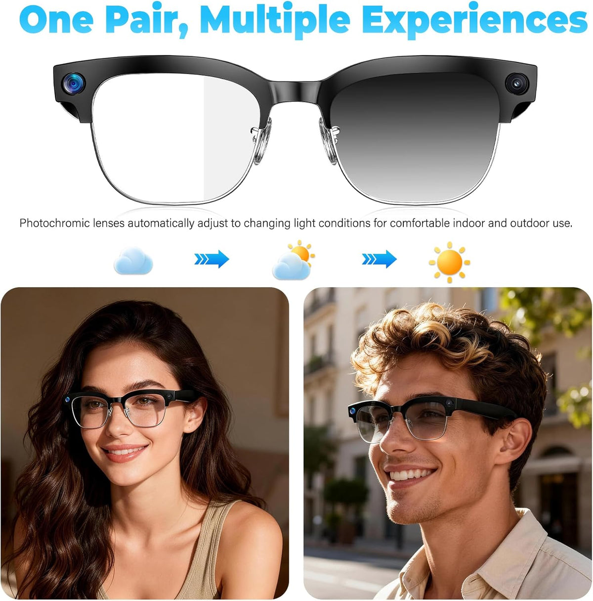 Smart Glasses with Camera | 4K Video, Open-Ear Audio & AI Translation MY MODERN MART