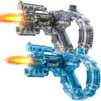 Electric water gun with transparent tank and LED lights