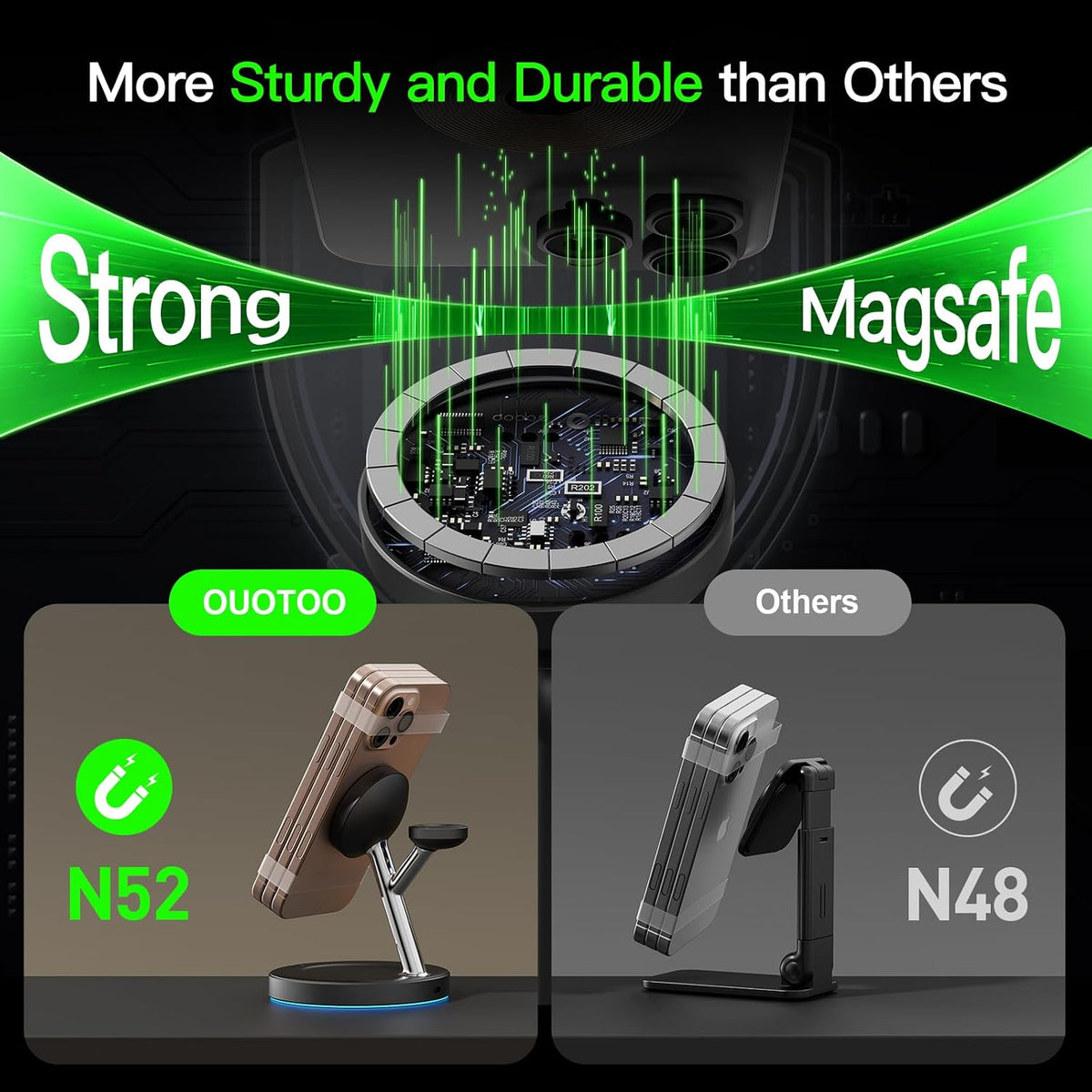 3 in 1 Wireless Charging Station | 15W Magnetic Charger with Night Light MY MODERN MART