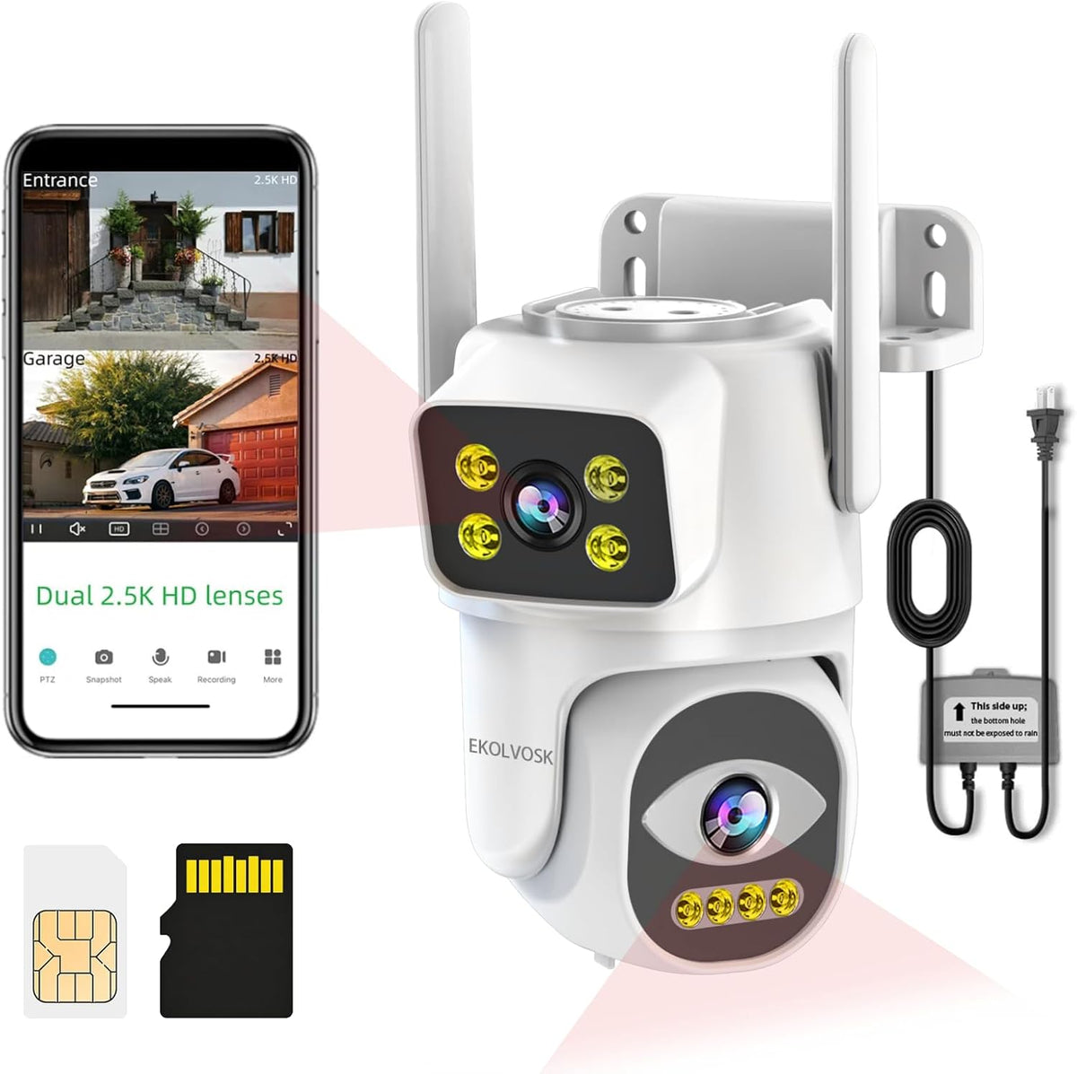 4G dual lens outdoor PTZ security camera