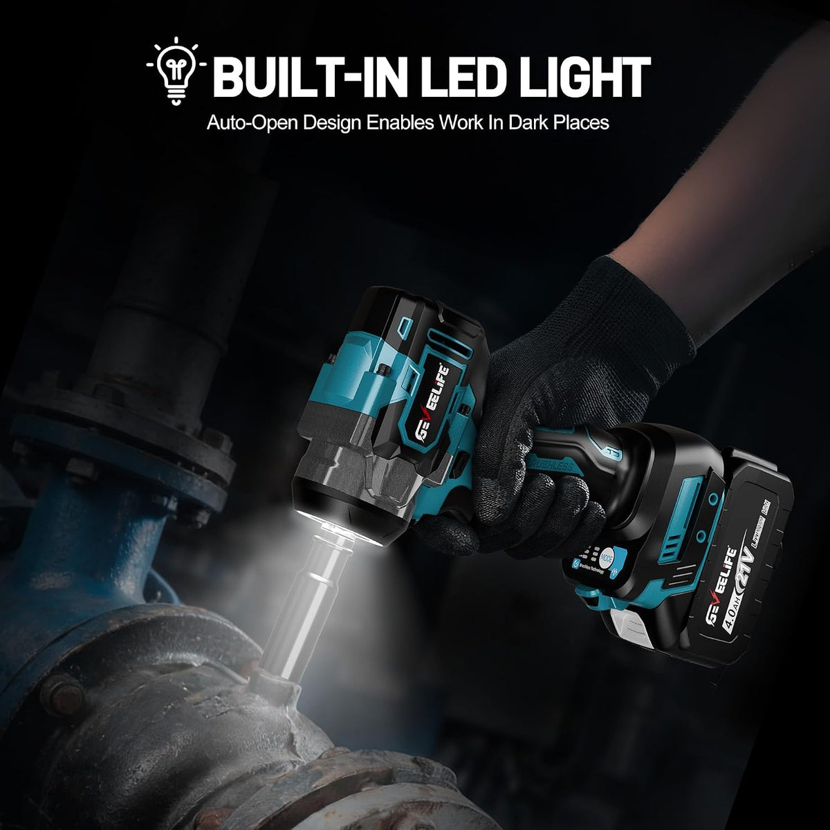 Cordless Impact Wrench 1/2" | Brushless 650N.m with 2 Batteries & Socket Set MY MODERN MART