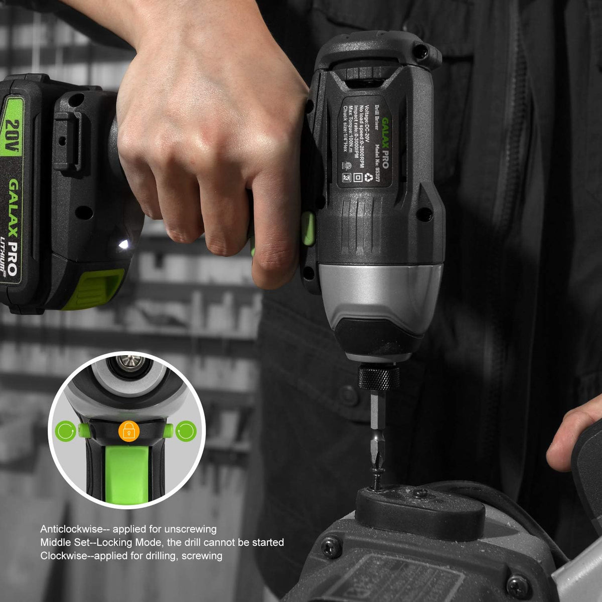GALAX PRO 20V Cordless Impact Driver 1/4" Hex | Battery, Charger, LED & Bits Set MY MODERN MART
