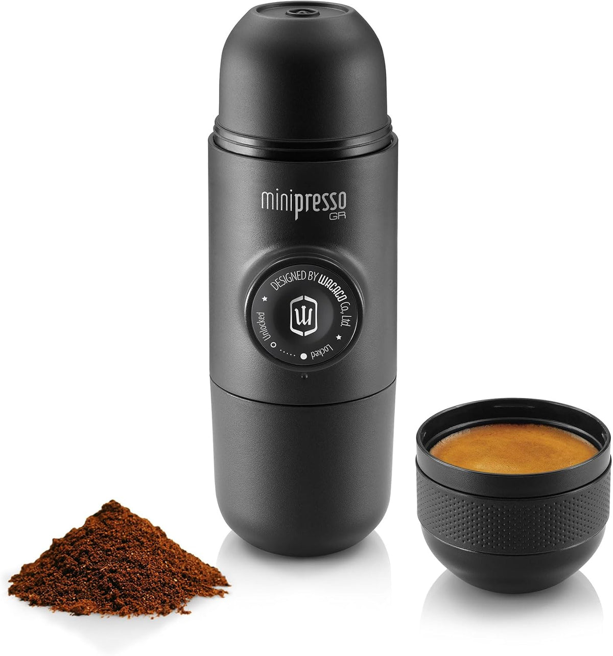 Portable hand-powered manual espresso maker