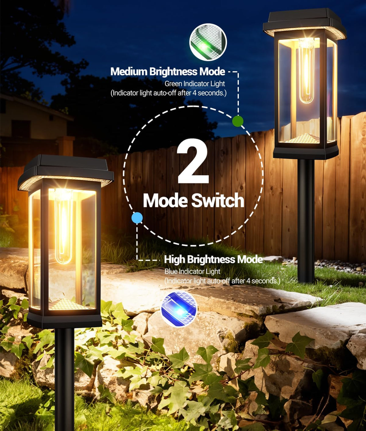 Solar Pathway Lights Outdoor | Waterproof Garden Lights with Warm White LED MY MODERN MART