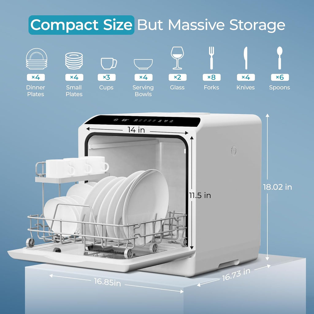 Countertop Dishwasher Portable | 6 Programs, 5L Tank, No Installation Needed MY MODERN MART
