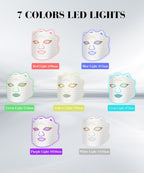 SDKWDH Red Light Therapy Mask for Face Led Face Mask Light Therapy At Home 7 Colors LED Face Mask Light Therapy White My Modern Mart