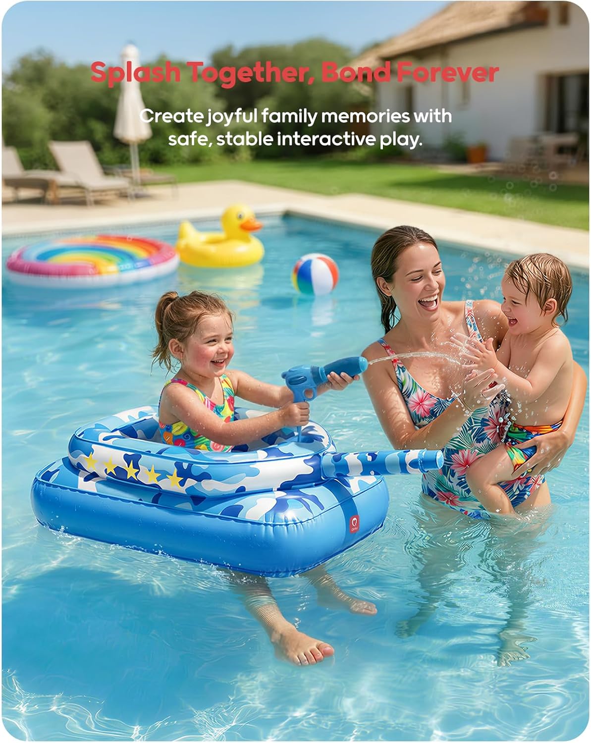 Inflatable Tank Pool Float with Water Cannon for Kids MY MODERN MART