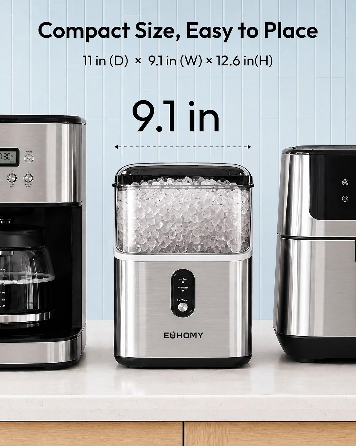 Nugget Ice Maker Countertop | Chewable Pebble Ice in 7 Minutes, 35 lbs a Day MY MODERN MART