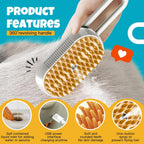 Steam Pet Grooming Brush – Rechargeable Deshedding Comb for Cats & Dogs