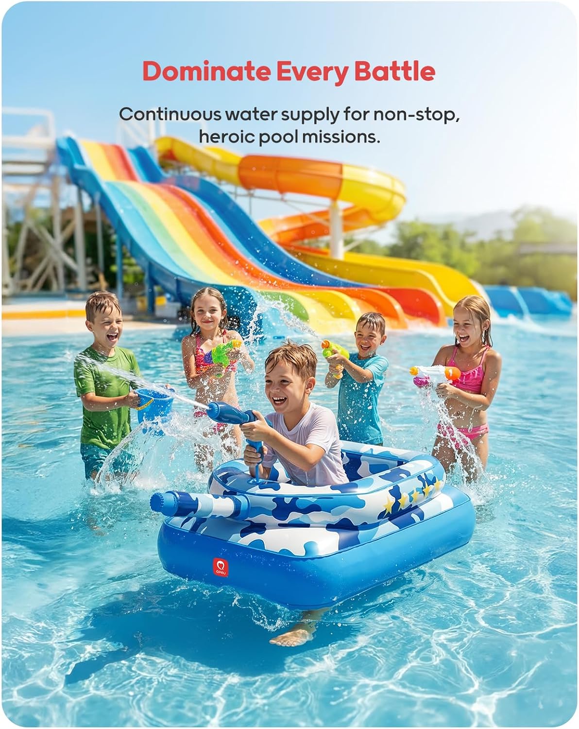 Inflatable Tank Pool Float with Water Cannon for Kids MY MODERN MART