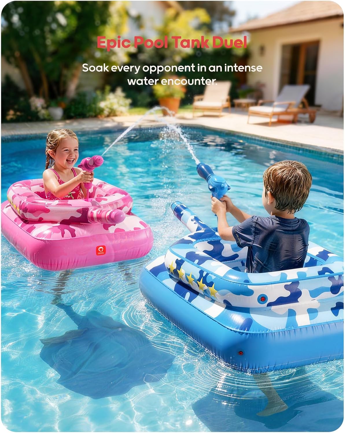 Inflatable Tank Pool Float with Water Cannon for Kids MY MODERN MART