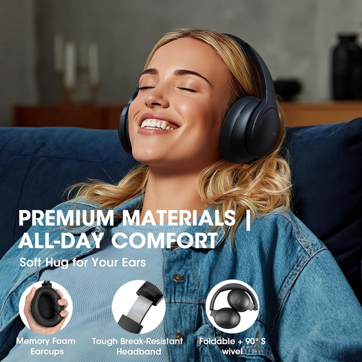 Wireless Over-Ear Headphones – 90H Battery Bluetooth 5.4 MY MODERN MART