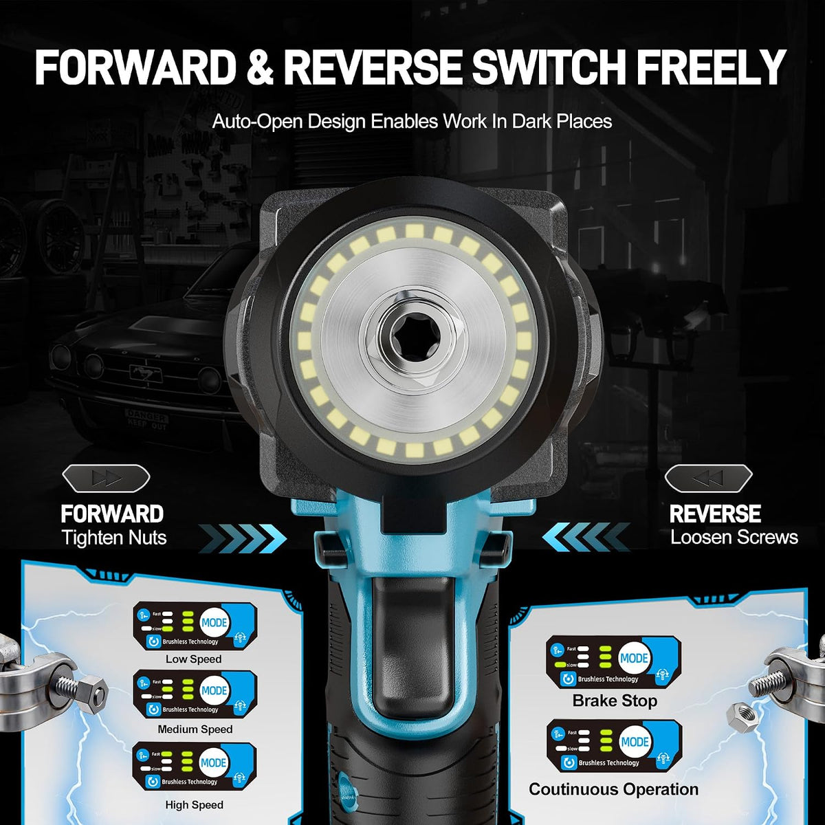 Cordless Impact Wrench 1/2" | Brushless 650N.m with 2 Batteries & Socket Set MY MODERN MART