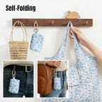 Foldable Keychain Tote Bag – Floral Compact Reusable Shopping Bag