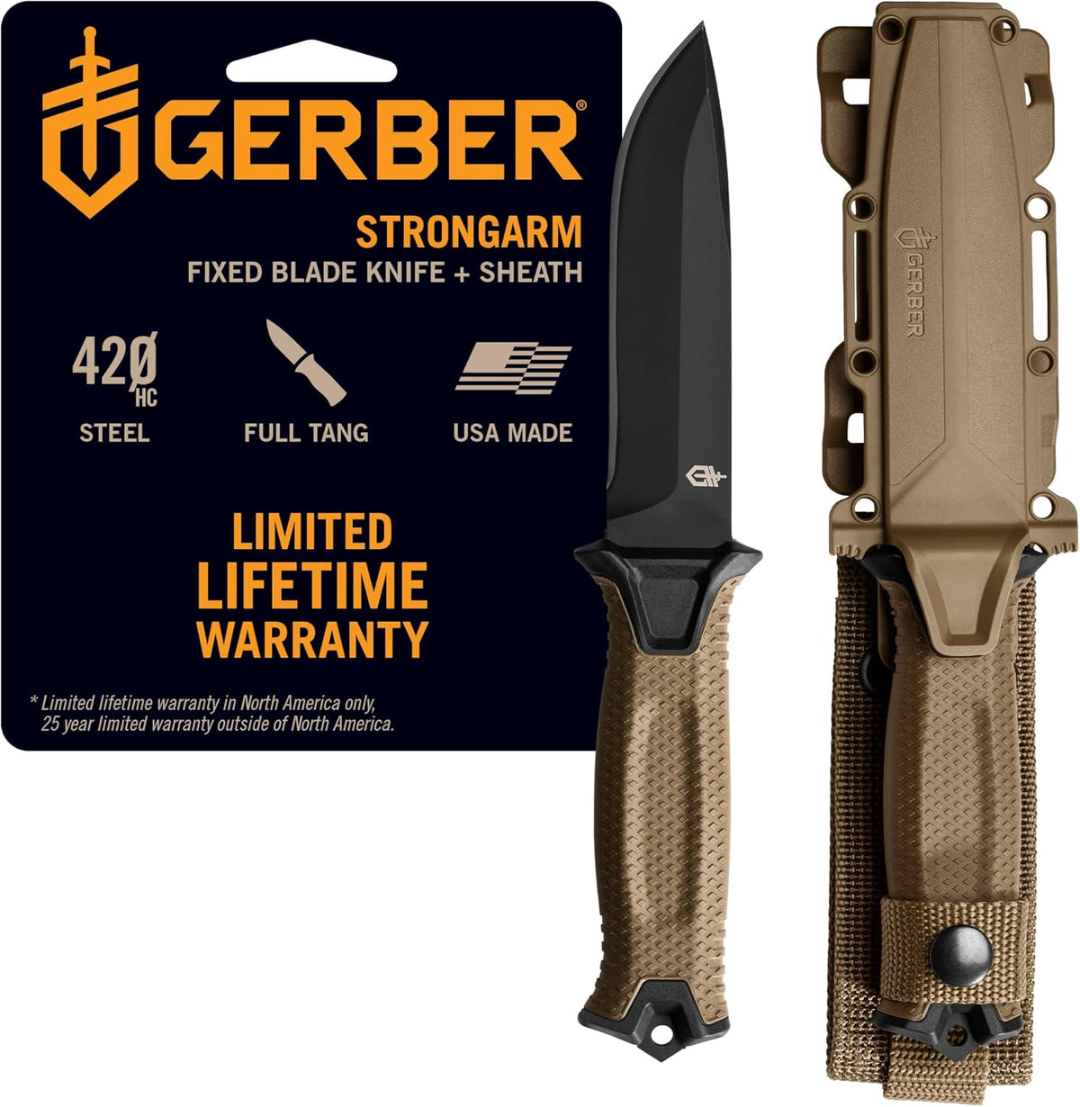 Gerber StrongArm fixed blade knife with Cerakote coating