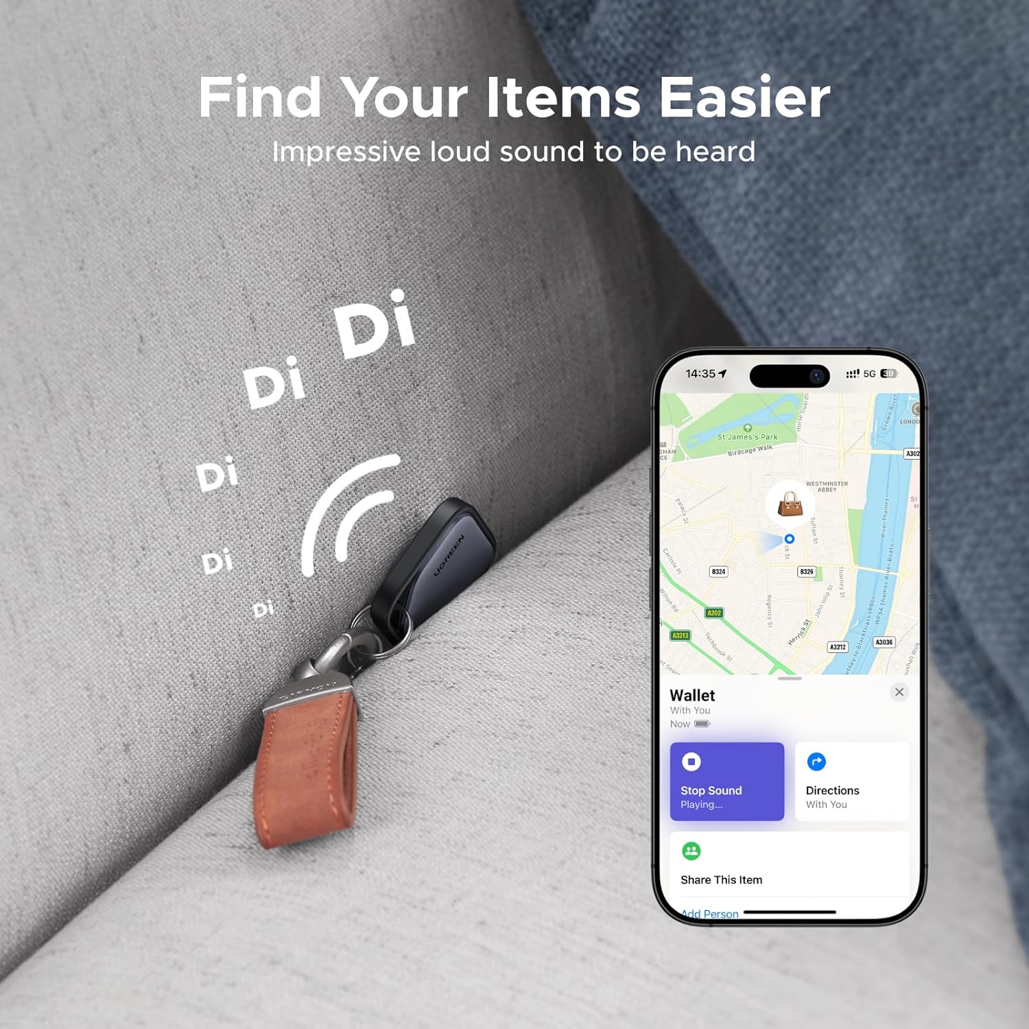 Bluetooth Tracker Tag 4-Pack – Works with Apple Find My, Key & Wallet Finder