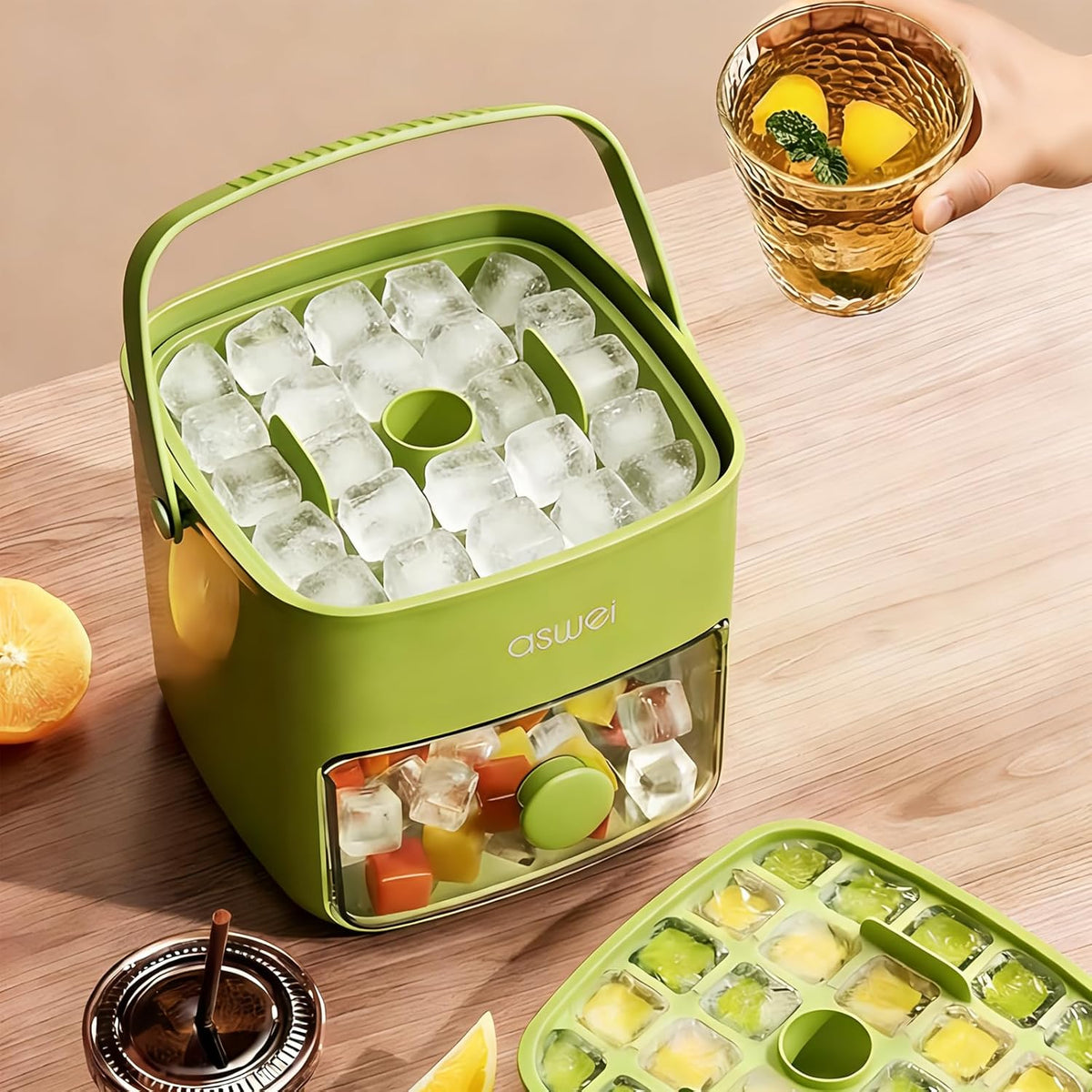 Ice Cube Tray with Lid and Storage Bin – 2-Pack Easy Release Ice Maker Set MY MODERN MART