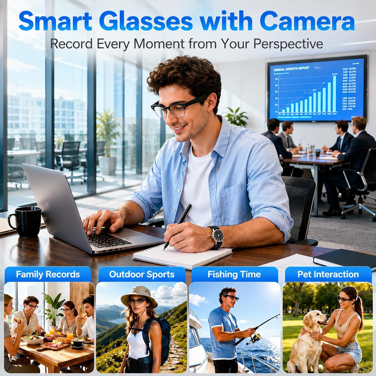 Smart Glasses with Camera | 4K Video, Open-Ear Audio & AI Translation MY MODERN MART