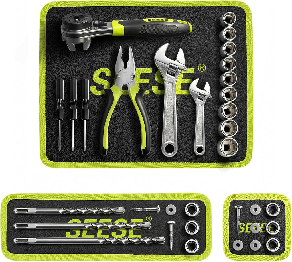 Flexible magnetic tool mat holding metal tools and parts