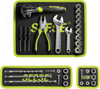 Flexible magnetic tool mat holding metal tools and parts