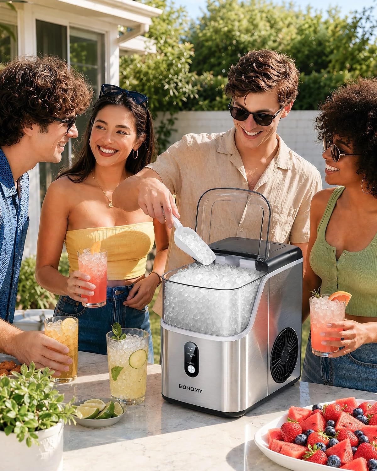 Nugget Ice Maker Countertop | Chewable Pebble Ice in 7 Minutes, 35 lbs a Day MY MODERN MART