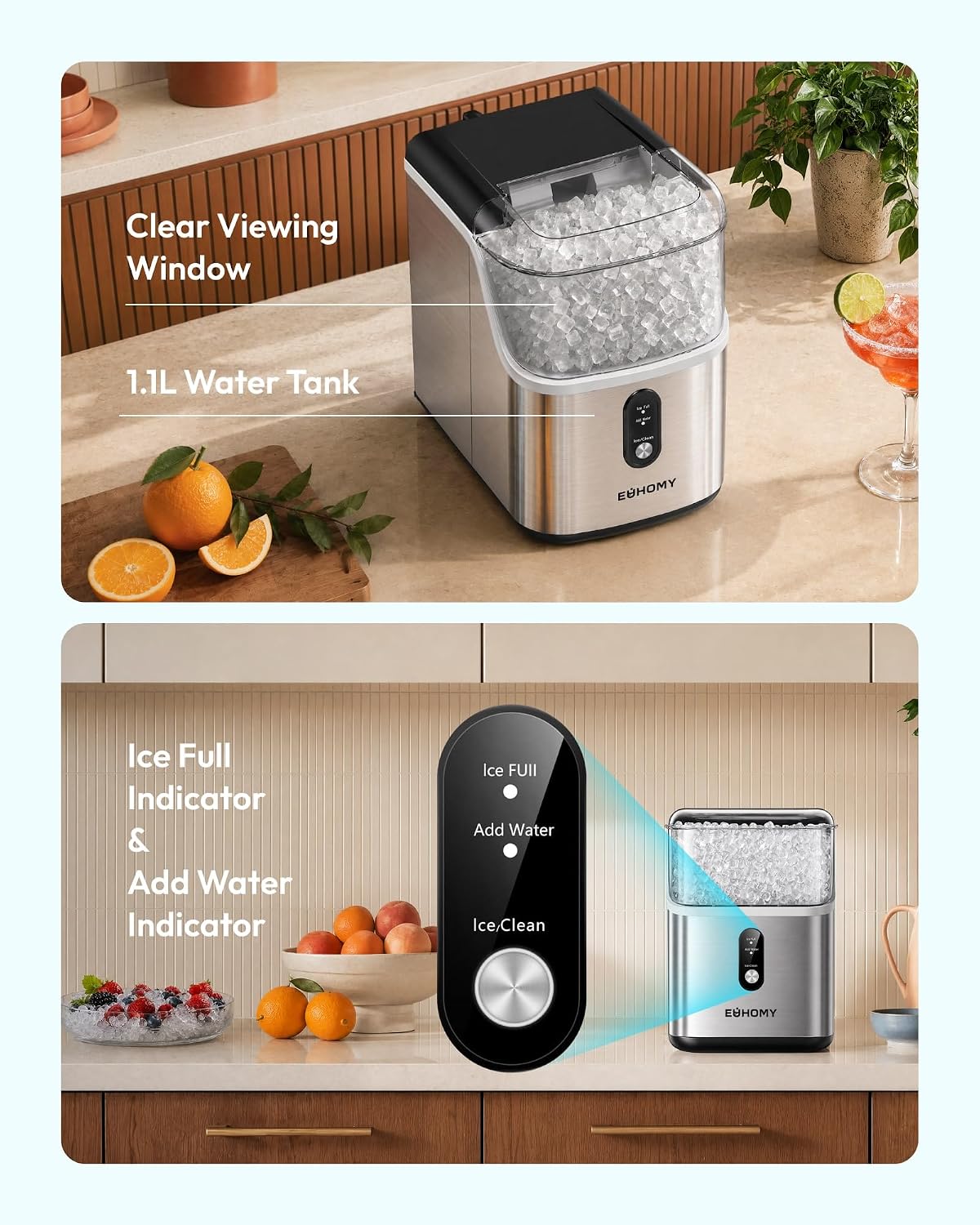 Nugget Ice Maker Countertop | Chewable Pebble Ice in 7 Minutes, 35 lbs a Day MY MODERN MART