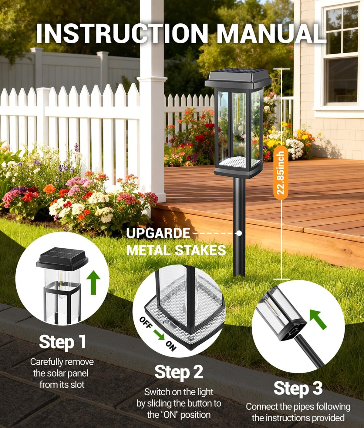 Solar Pathway Lights Outdoor | Waterproof Garden Lights with Warm White LED MY MODERN MART