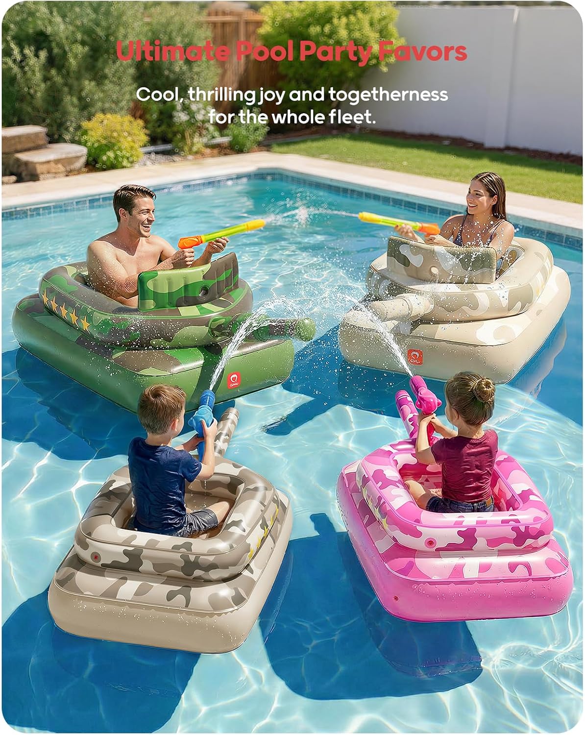 Inflatable Tank Pool Float with Water Cannon for Kids MY MODERN MART